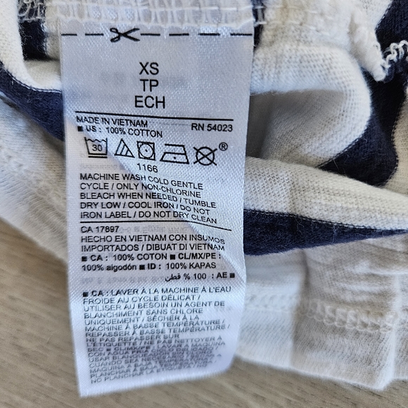 Old Navy Long Sleeve Shirt, XS, White/Navy Stripes - Picture 4 of 6